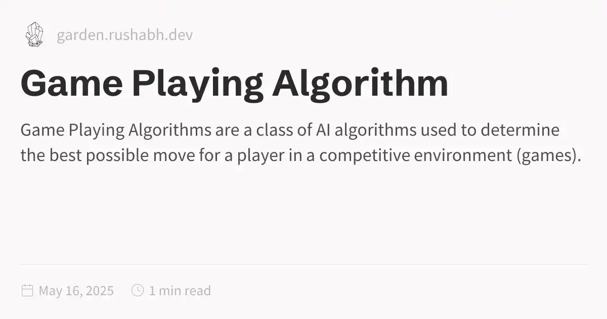 Game Playing Algorithm