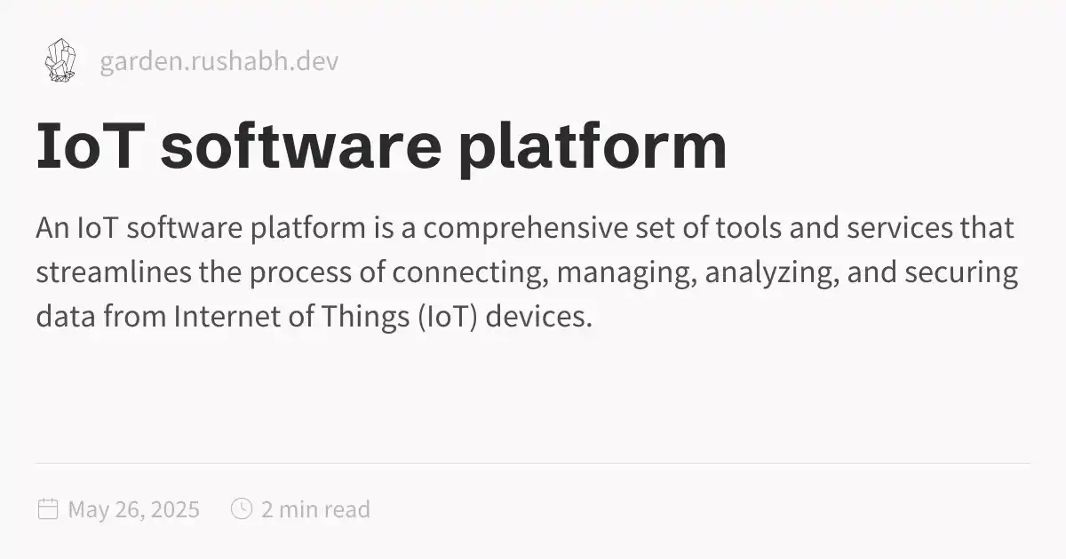 IoT software platform