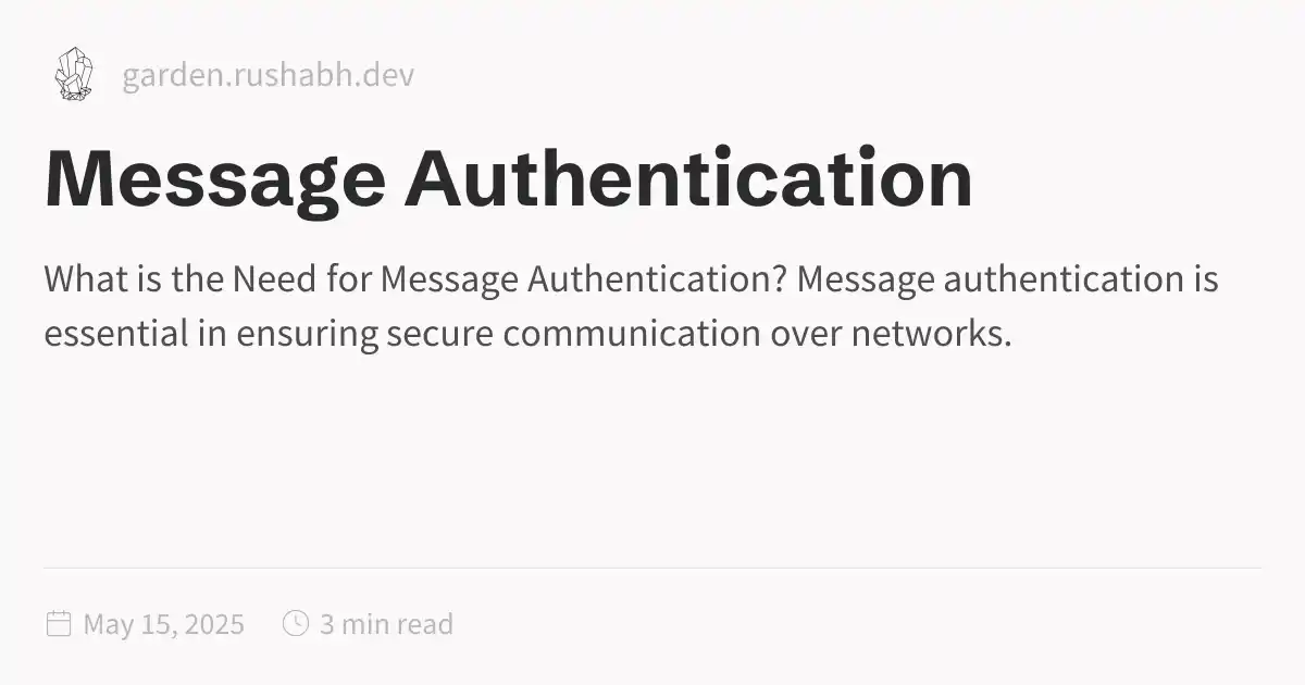 Message Authentication