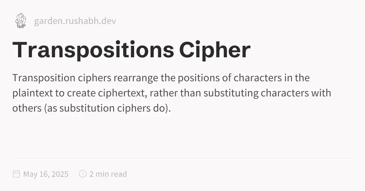 Transpositions Cipher