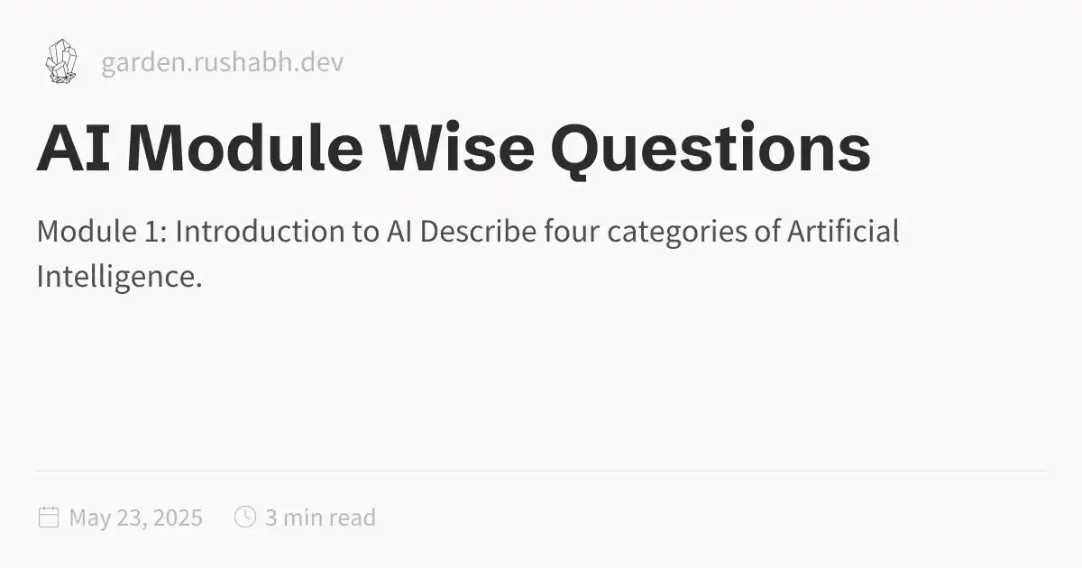 AI Module Wise Questions